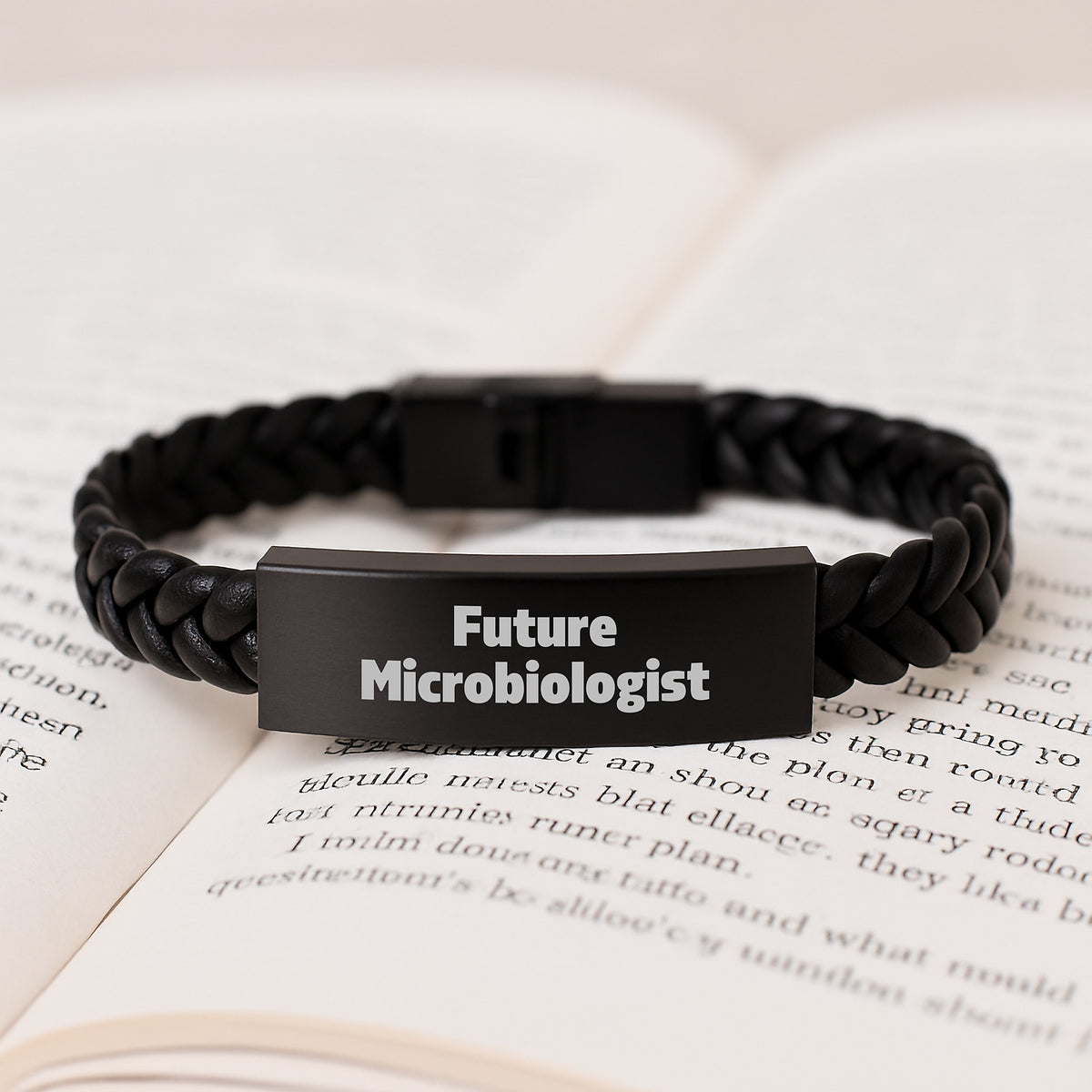Funny Microbiologist Quote Interlaced Leather Bracelet Gifts for Him Birthday Unique Presents from Friends - Image 3