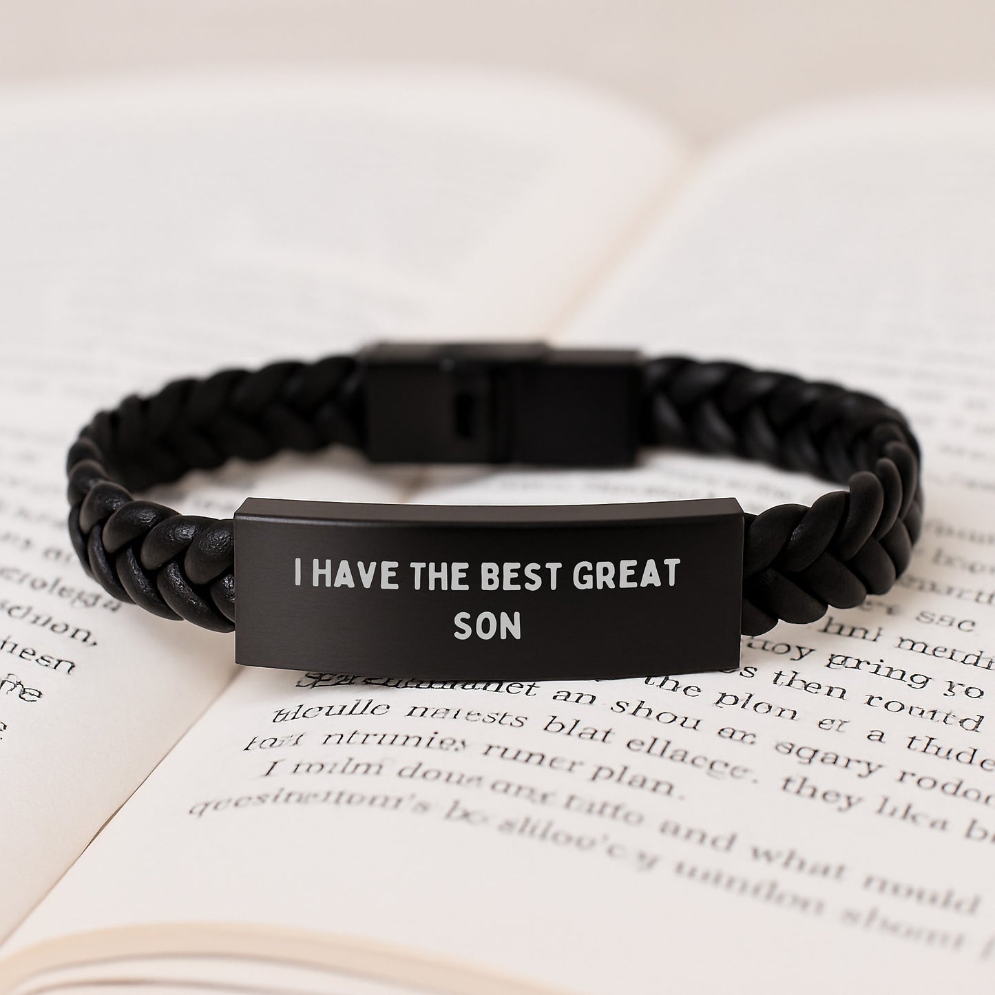 Birthday Gift Interlaced Leather Bracelet for Dad Present Stainless - Image 3