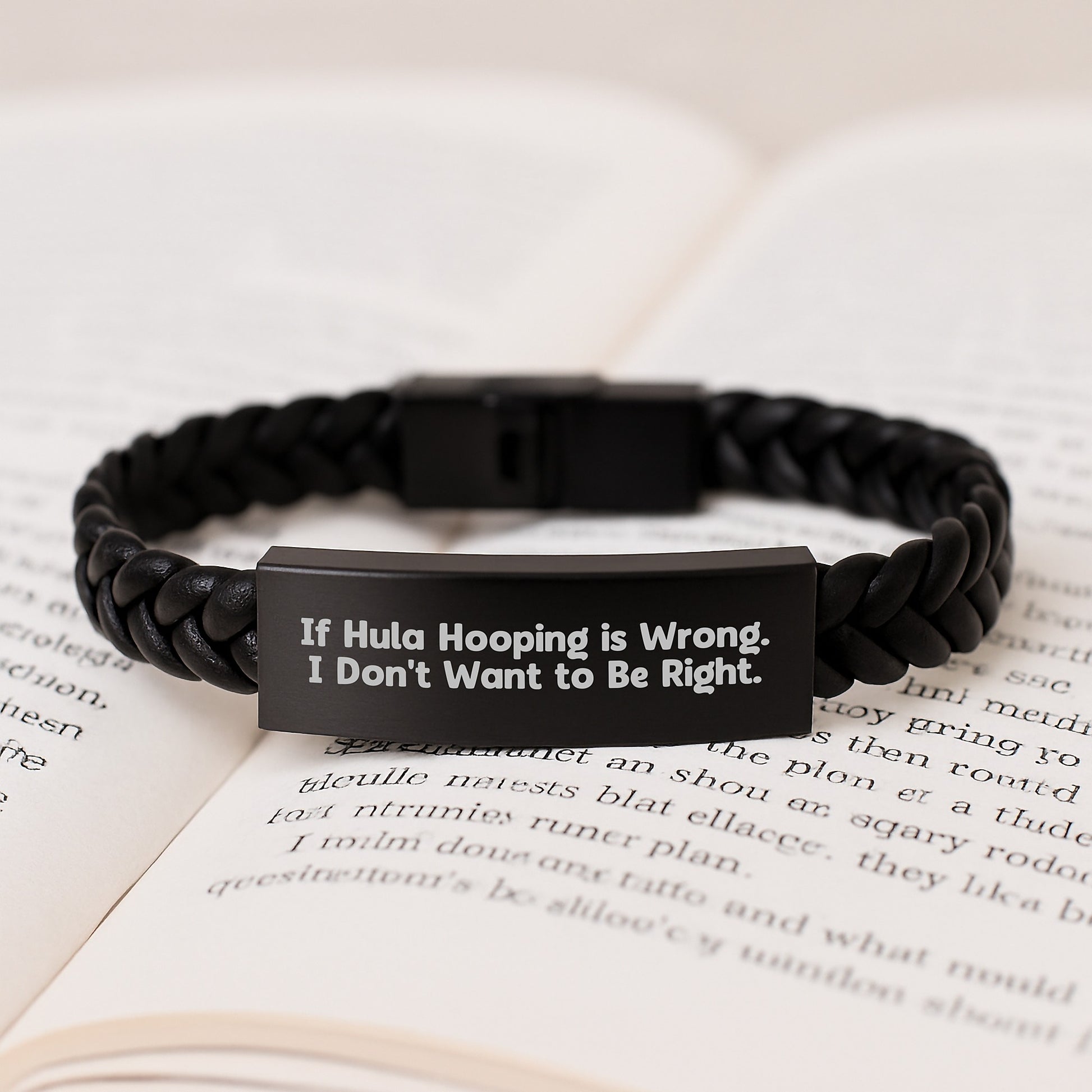 Hula Hooping Inspired Interlaced Leather Bracelet Funny Graduation Gifts for Men, Women, or Friends from Family - If Hula Hooping Is Wrong, I Don't Want to Be Right, Unique Hula Hooping Accessories - Image 3