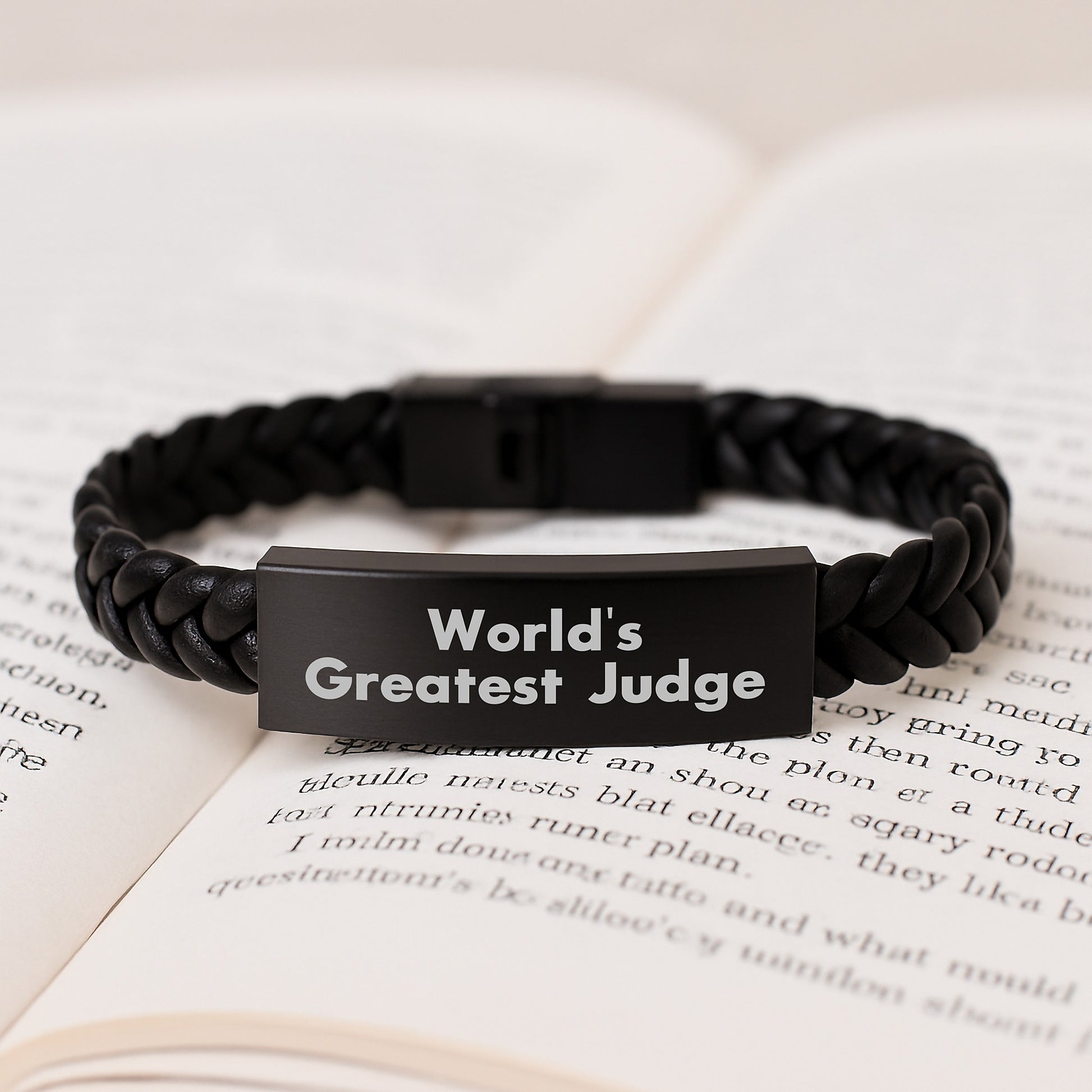 Funny Quote World's Greatest Judge Gifts for Judge Interlaced Leather Bracelet, Gifts from Friends to Judge, Graduation Unique for Judge - Image 3