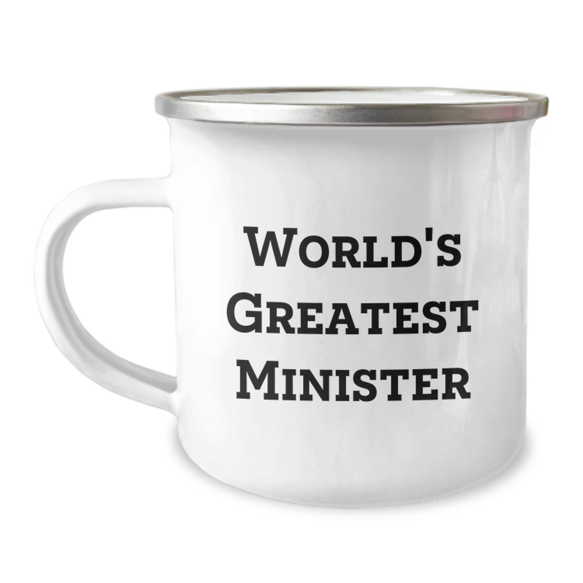 Funny 'World's Greatest Minister' Camping Mug Gifts for Minister Friends - Unique Father's Day Unique Gifts from Men - Image 1