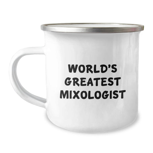 Christmas Gift for Her - World's Greatest Mixologist Present Camping Mug - Image 1