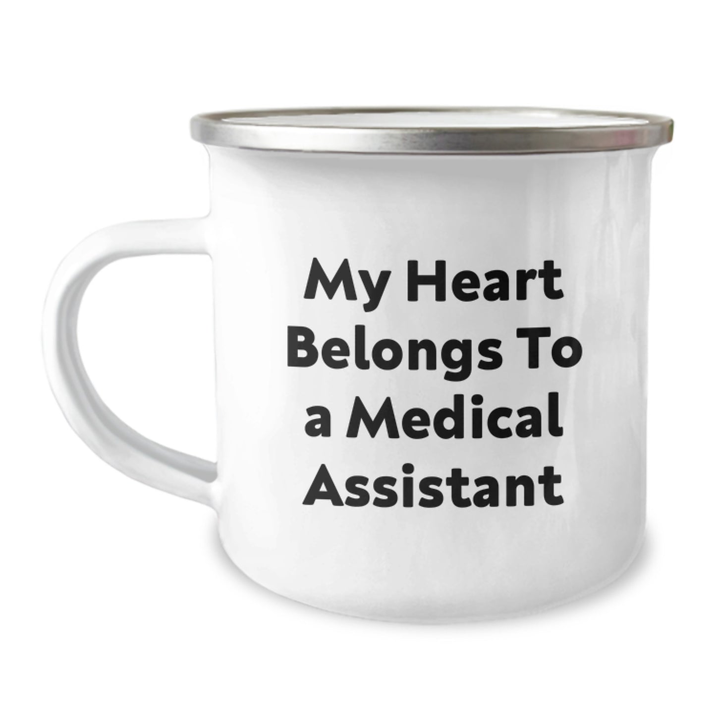 Funny Medical Assistant Gifts from Friends for Men and Women, My Heart Belongs To A Medical Assistant Stainless Steel Camping Mug for Graduation Unique Gifts - Image 1