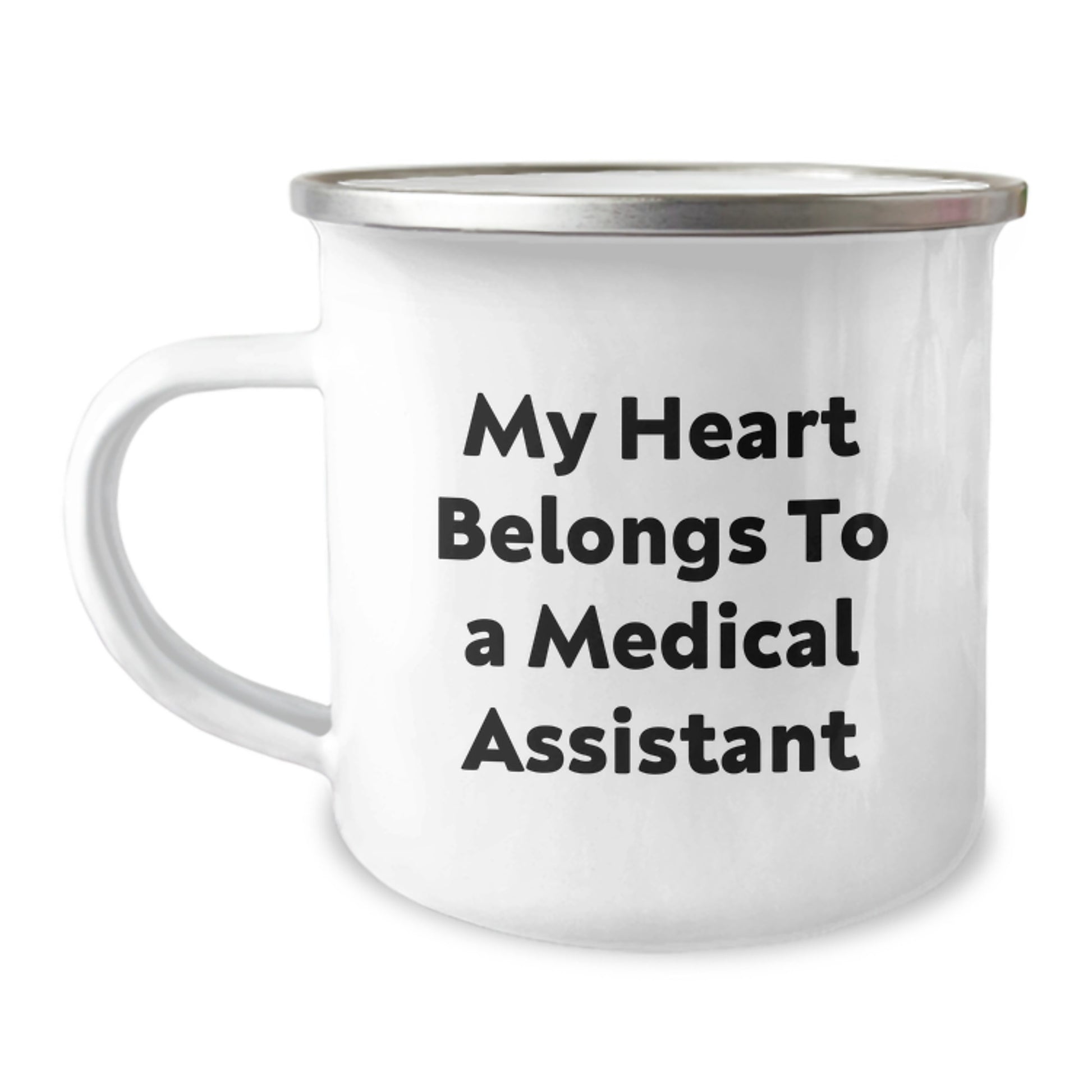 Funny Medical Assistant Gifts from Friends for Men and Women, My Heart Belongs To A Medical Assistant Stainless Steel Camping Mug for Graduation Unique Gifts - Image 1