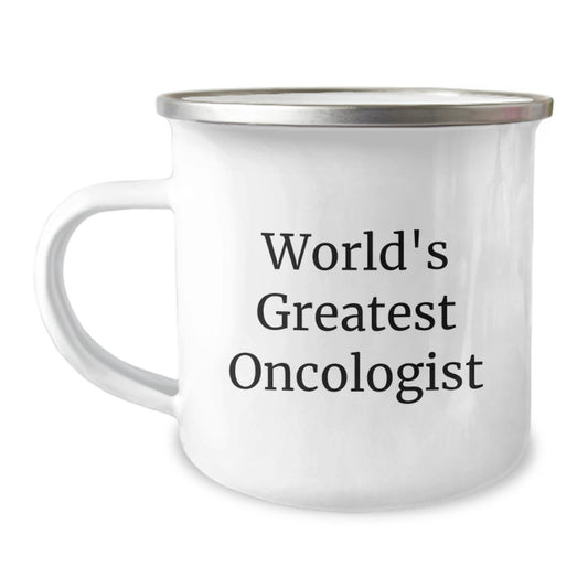Funny Oncologist Gifts - 'World's Greatest Oncologist' Camping Mug for Dad on Father's Day Unique Gifts from Family - Image 1