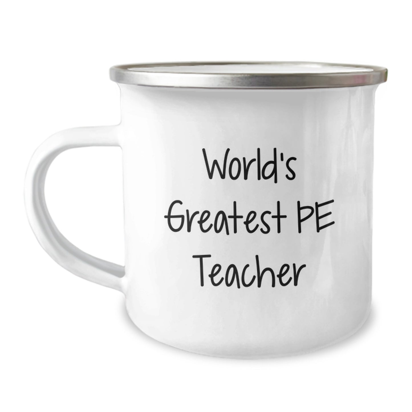 Funny PE Teacher Camping Mug, Gifts from Family for World's Greatest PE Teacher on Father's Day - Image 1