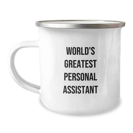 Funny Personal Assistant Gifts from Family - World's Greatest Personal Assistant Camping Mug for Mom - Image 1