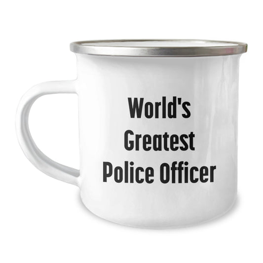 Funny Police Officer Camping Mug Gifts from Family to World's Greatest Police Officer on Mother's Day Unique - Image 1