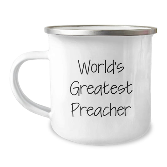 Funny World's Greatest Preacher Graduation Unique Gifts for Preacher Men Stainless Steel Camping Mug, Gifts from Friends and Family - Image 1
