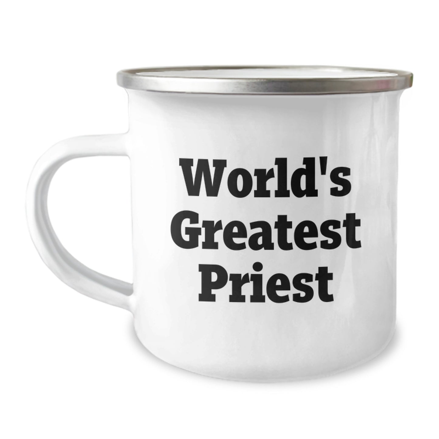 Gifts for Priest - 'World's Greatest Priest' Funny Camping Mug for Graduation Unique Gifts from Friends to Men - Image 1