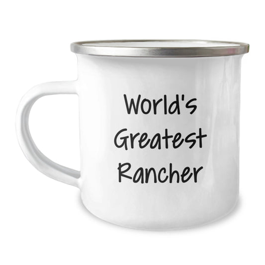 Funny Rancher Gifts for Men World's Greatest Rancher Camping Mug - Gifts from Family to Friends - Image 1