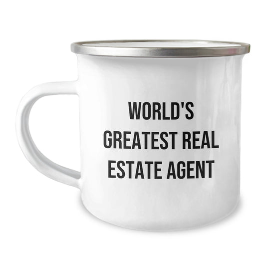 Christmas Gift for Her World's Greatest Real Estate Agent Camping Mug - Image 1