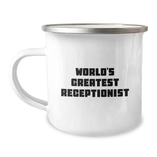 World's Greatest Receptionist Keepsake Camping Mug for Him Birthday Gift - Image 1