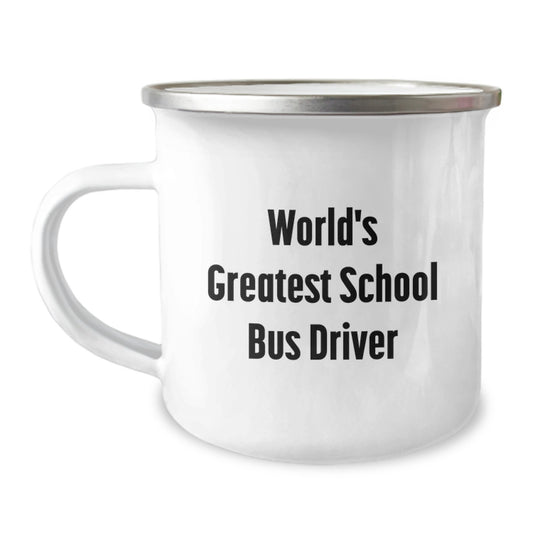 School Bus Driver Camping Mug Idea for Coworkers Birthday Gift - Image 1