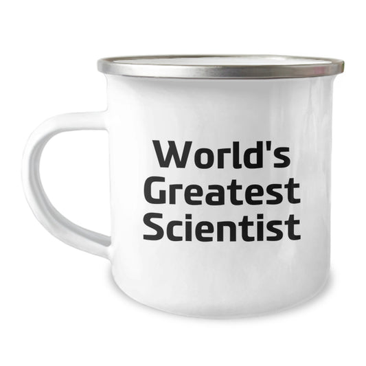 Scientist Gift for Him - World's Greatest Scientist Keepsake Camping Mug - Image 1