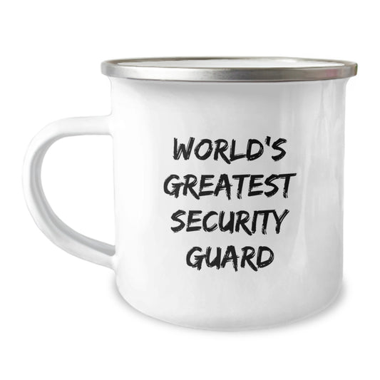 Funny Security Guard Gifts for Men from Friends and Family - World's Greatest Security Guard Camping Mug, 12 oz Stainless Steel - Image 1
