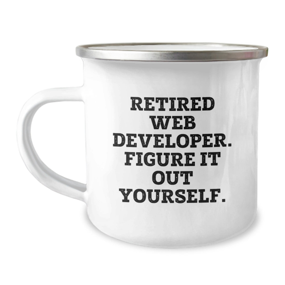 Funny Web Developer Birthday Unique Gifts from Friends to Web Developer - Camping Mug, Retired Web Developer Figure It Out Yourself - Image 1