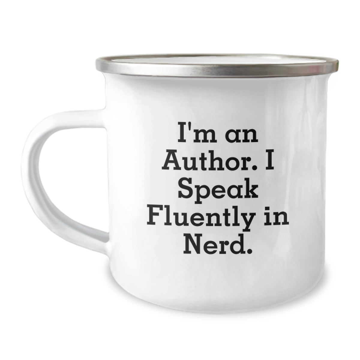 Funny Author Gifts for Men Birthday Unique Camping Mug, 'I Speak Fluently In genius.' Quote Ceramic Mug for Authors, Writers, genius Lovers, Office Desk, Home Decor - Image 1