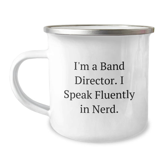 Funny Gifts from Friends for Band Directors - 'I Speak Fluently In genius' Camping Mug, Birthday Unique Gifts, Customized Men's Stainless Steel - Image 1