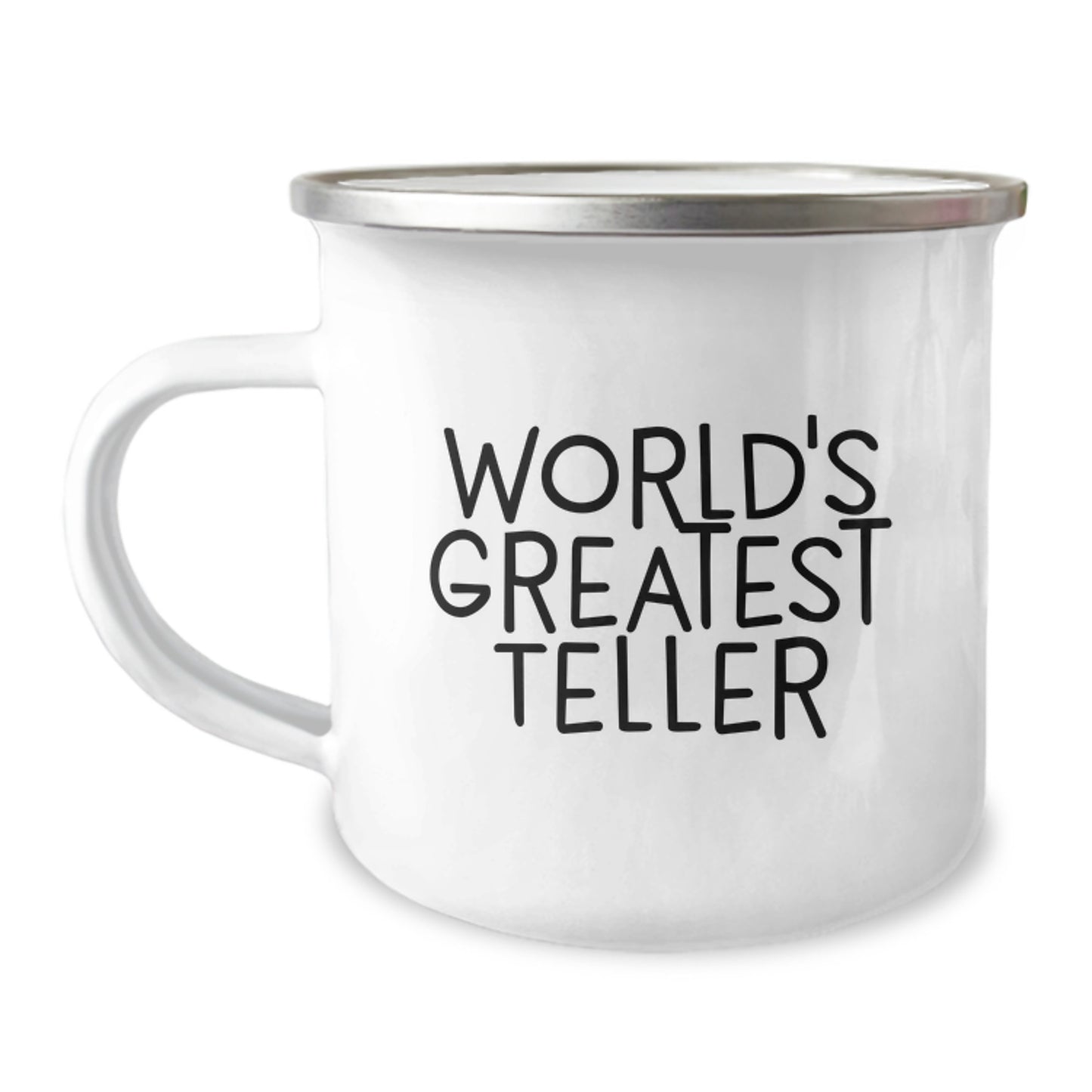 Funny Teller Gifts from Friends, Unique World's Greatest Teller Camping Mug for Graduation, Stainless Steel with Enamel Finish - Image 1