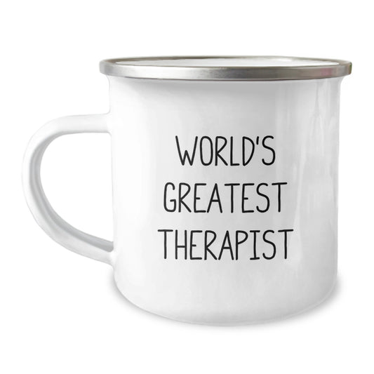 Funny World's Greatest Therapist Gifts for Therapist Camping Mug from Friends - Image 1