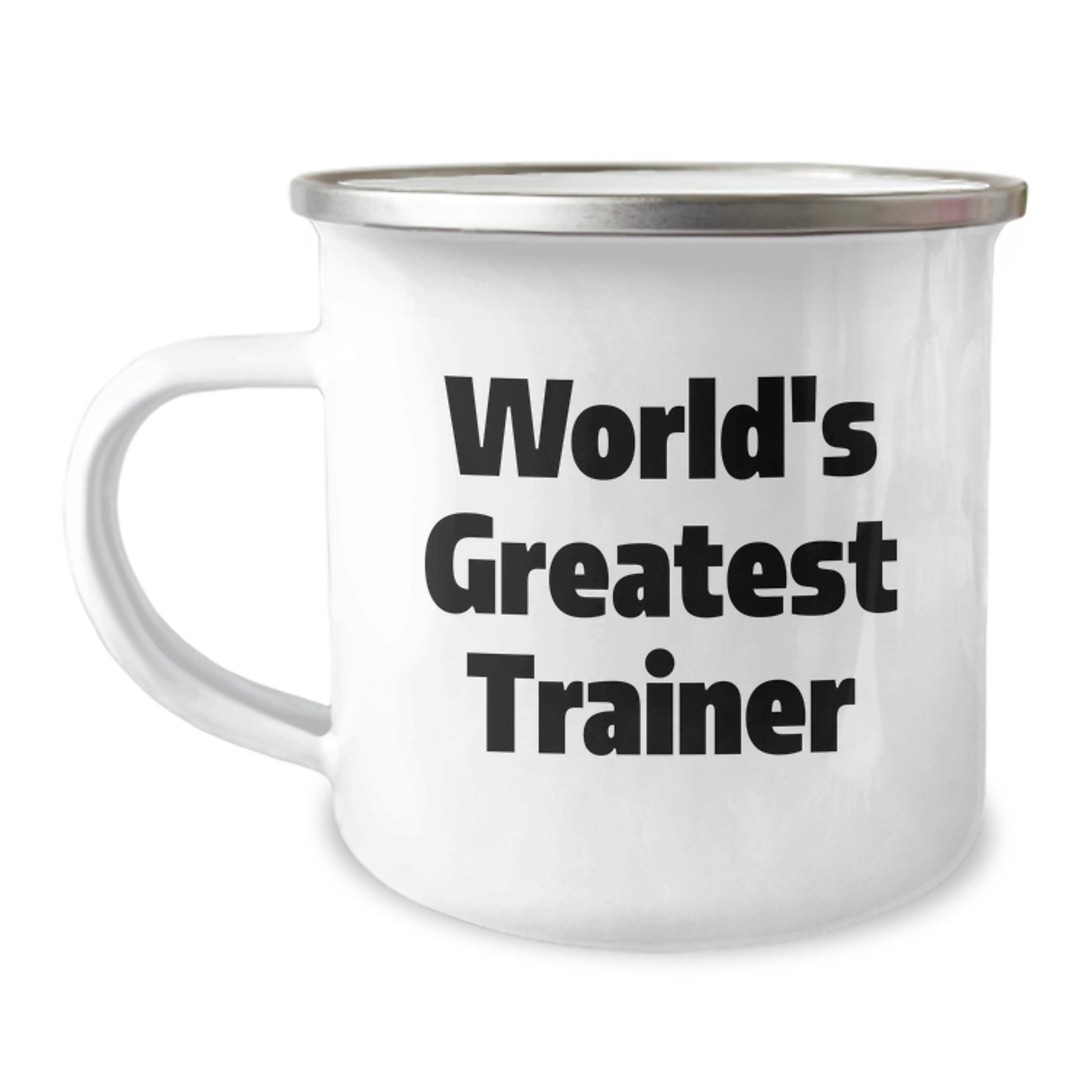 Funny Trainer Gifts from Friends - World's Greatest Trainer Enamel Camping Mug for Men, Women, and Family - Perfect Graduation Unique Gifts for Trainers - Image 1