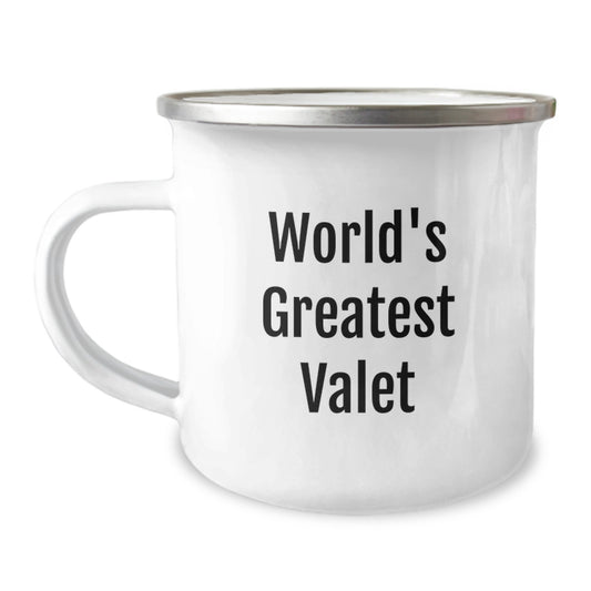 World's Greatest Valet Funny Quote Camping Mug, Gifts from Family to Valet, Unique Graduation Gifts for Men, Funny Valet - Image 1