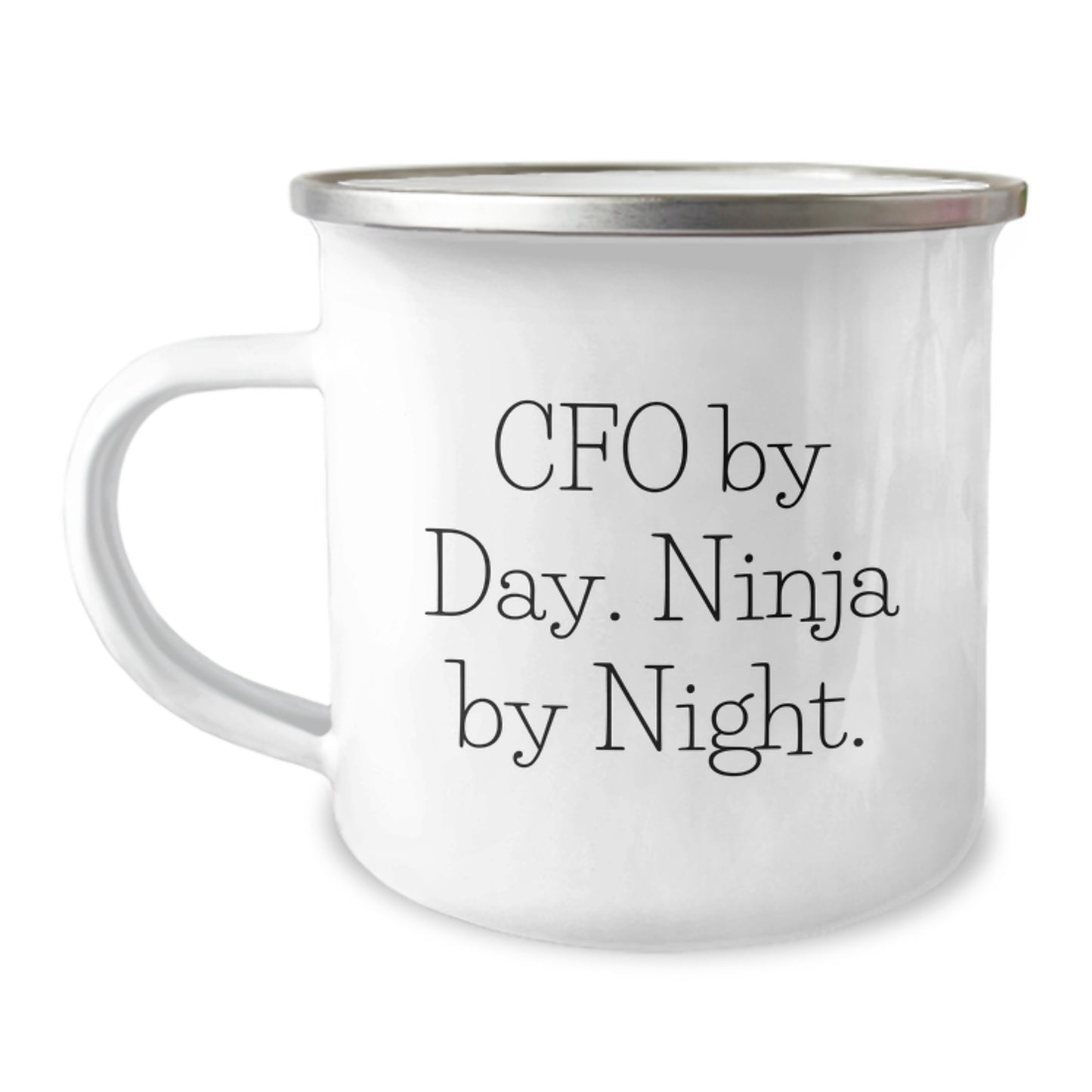 CFO Gifts from Men, Valentine's Unique Gifts for CFO, Funny Camping Mug - 'Cfo By Day. Ninja By Night.' - Image 1