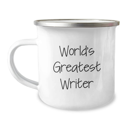 World's Greatest Writer Funny Camping Mug, Unique Father's Day Unique Gifts from Men to Son, Perfect for Writers and Coffee Lovers - Image 1