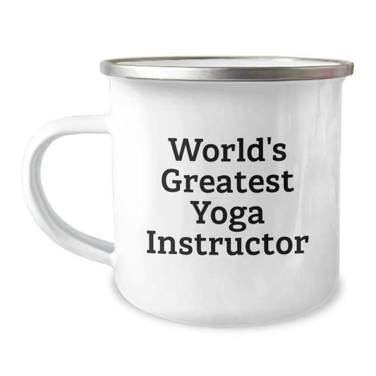 Funny Yoga Instructor Gifts from Friends - World's Greatest Yoga Instructor Camping Mug, Unique Mother's Day Unique Gifts for Yoga Instructor, Stainless Steel with Enamel Finish - Image 1