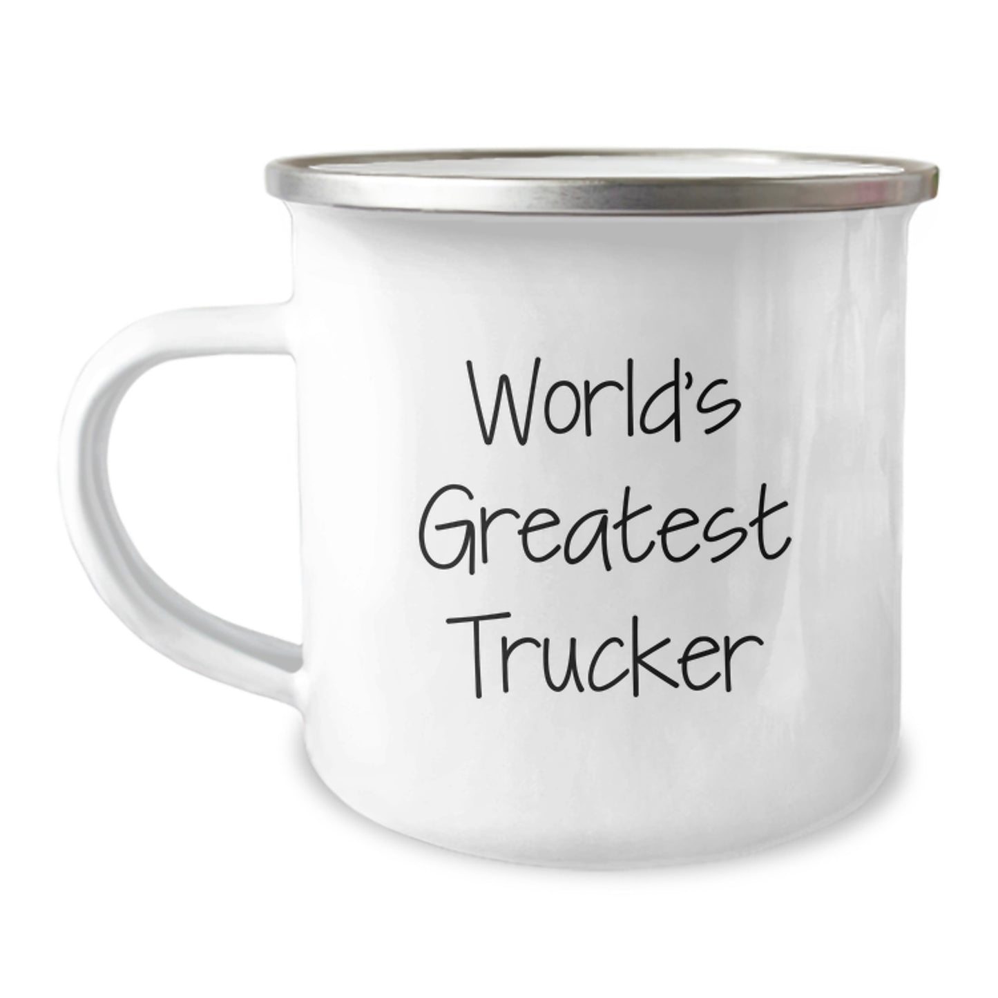 Funny Trucker Gifts from Men to World's Greatest Dad on Father's Day Trucker Camping Mug - Image 1