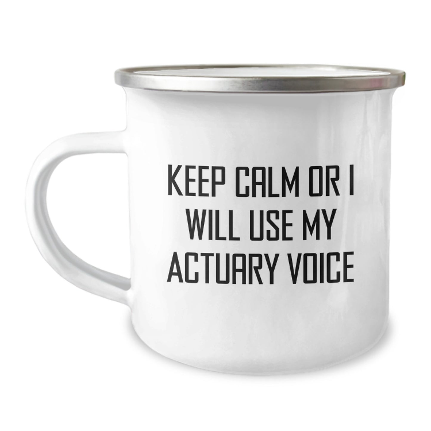 Actuary Keepsake Camping Mug for Him Birthday Gift With Enamel Finish - Image 1