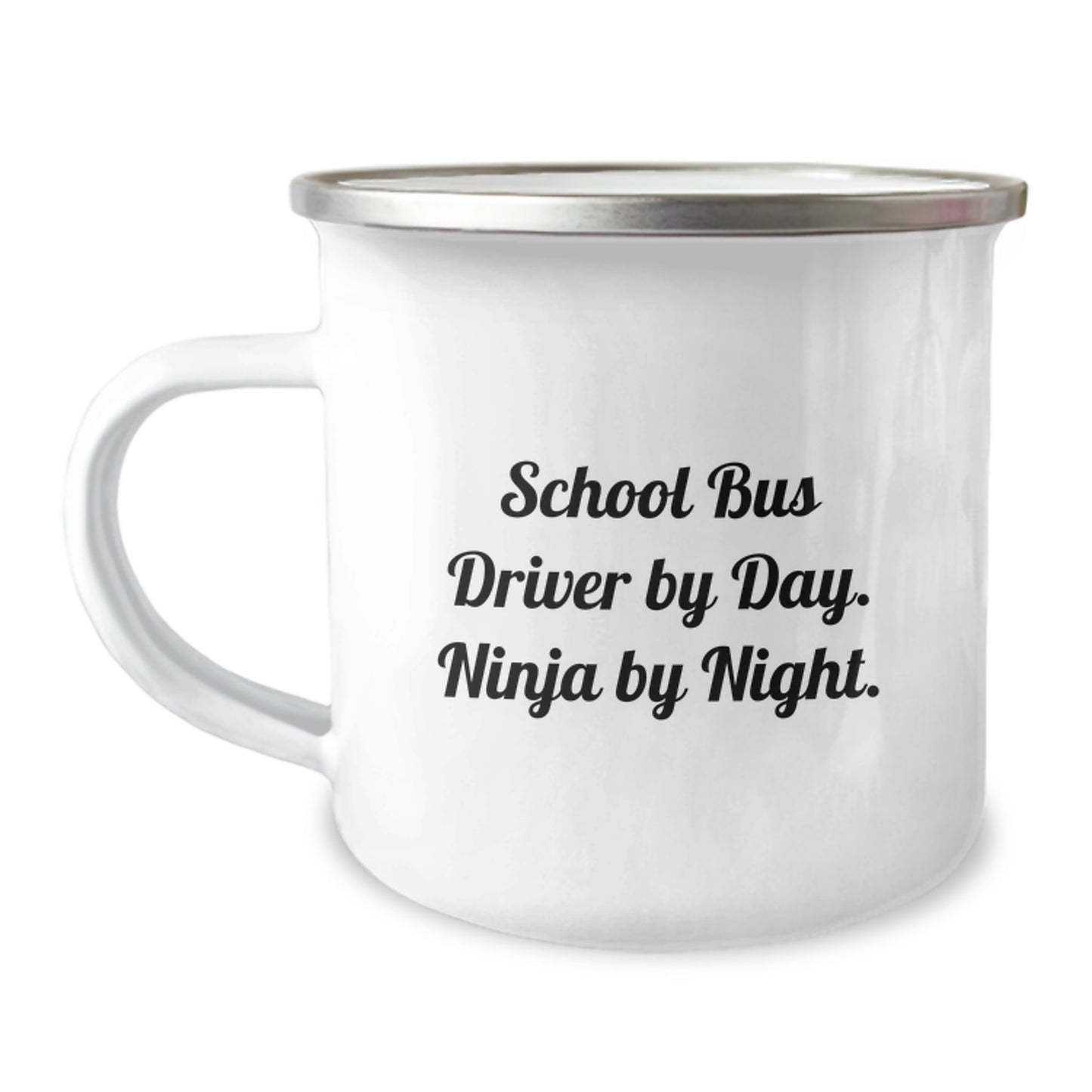 Funny School Bus Driver Gifts, School Bus Driver by Day Ninja by Night Camping Mug, Unique Graduation Gifts for School Bus Driver - Image 1