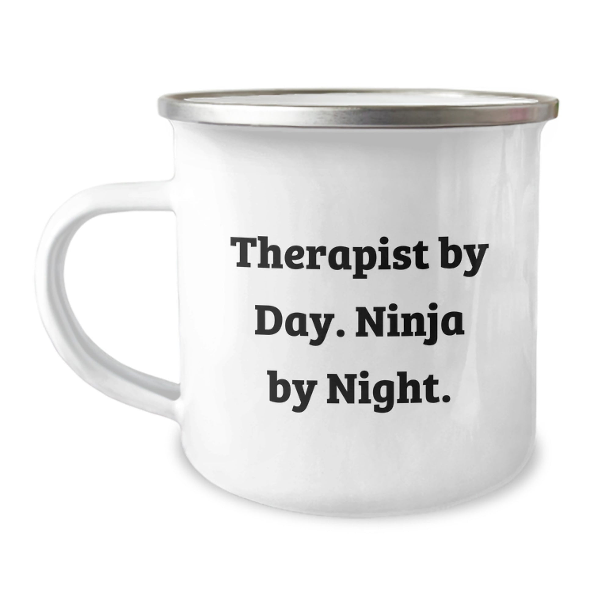 Therapist Gifts from Men - Funny Graduation Unique Gifts for Therapist By Day. Ninja By Night. Camping Mug - Image 1
