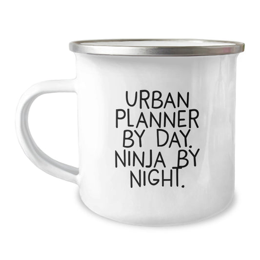 Funny Urban Planner Gifts for Him, Graduation Unique Gifts from Men to Urban Planner Friends - Camping Mug By Day. Ninja By Night. - Image 1