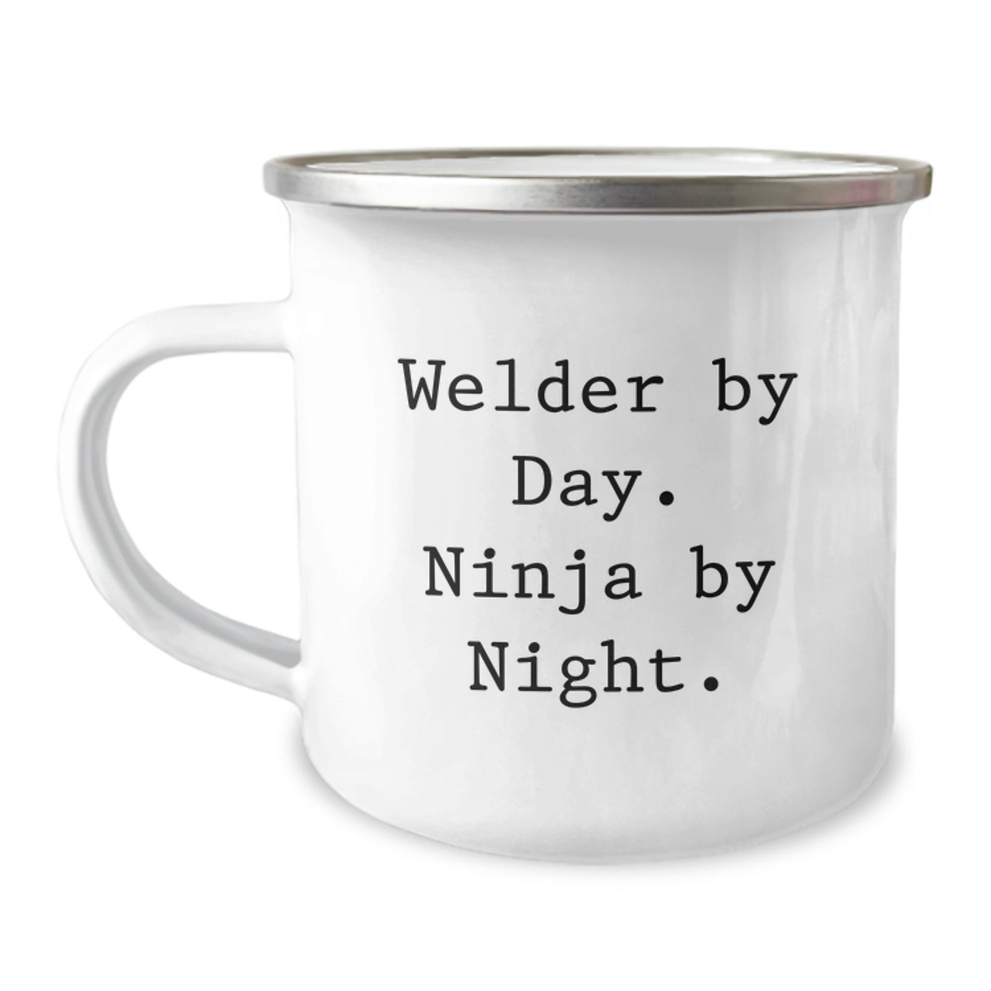 Funny Welder Gifts, Men, by Day Ninja by Night Ceramic Camping Mug for Welder Friends, Graduation Unique Gifts - Image 1