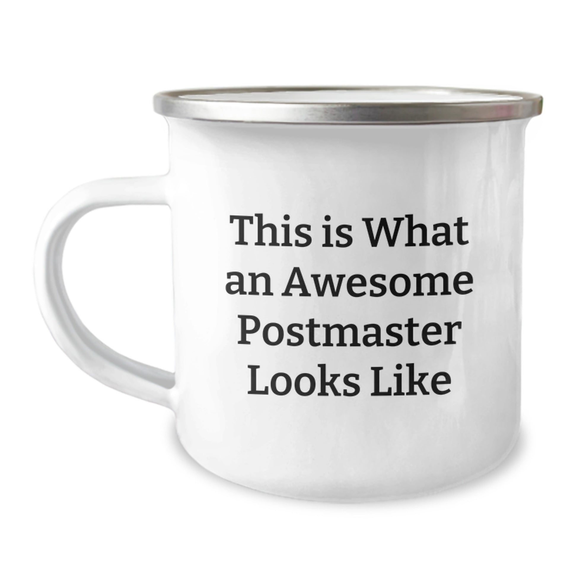 Funny Postmaster Gifts from Men to Postmaster for Graduation Unique Gifts - Camping Mug with This Is What An Awesome Postmaster Looks Like Quote, Stainless Steel with Enamel Finish - Image 1