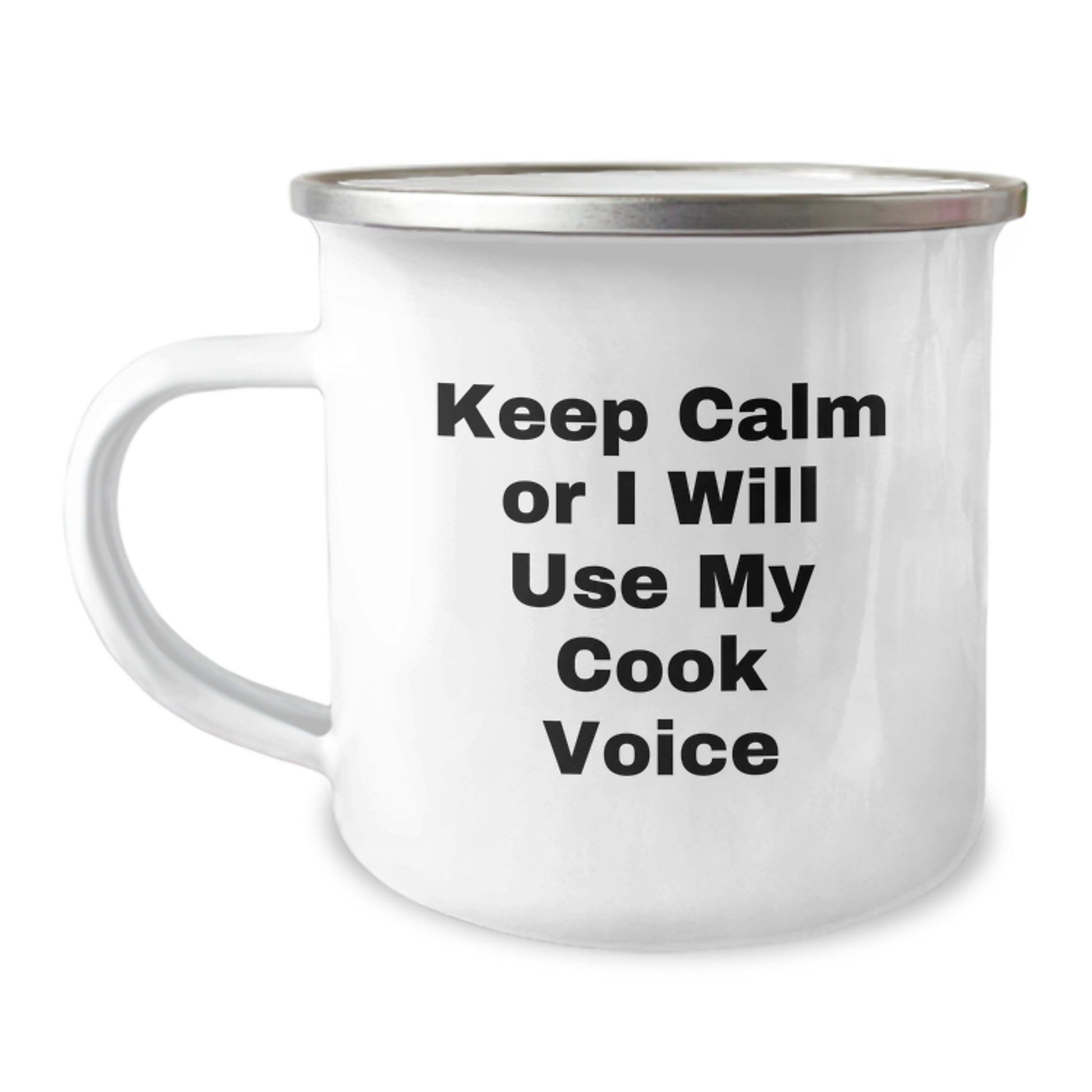 Funny Graduation Gifts from Men, Women, Friends, Coworkers, Family to Cook, Men, Women, Friends, Coworkers, Family - Keep Calm Or I Will Use My Cook Voice Camping Mug for Cook Enthusiasts - Image 1