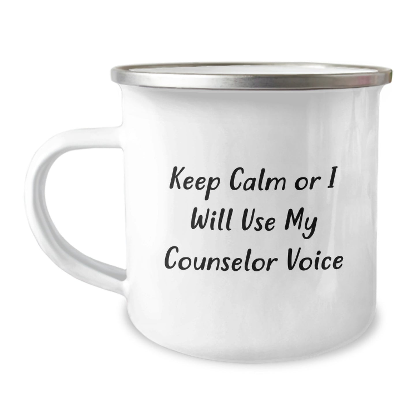Funny Counselor Gifts from Friends, Keep Calm Or I'll Use My Counselor Voice Camping Mug for Counselor, Graduation Unique Gifts - Image 1