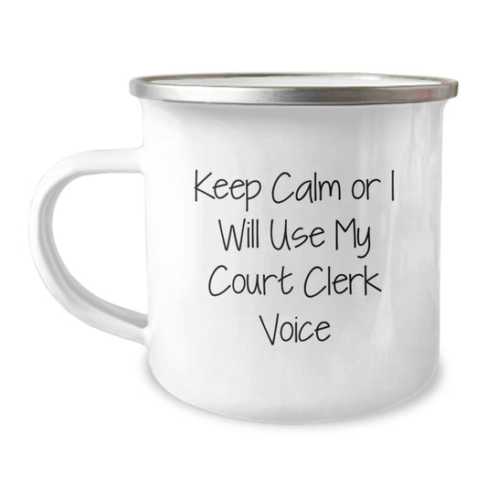 Court Clerk Keepsake Camping Mug for Him Birthday Gift 12oz - Image 1