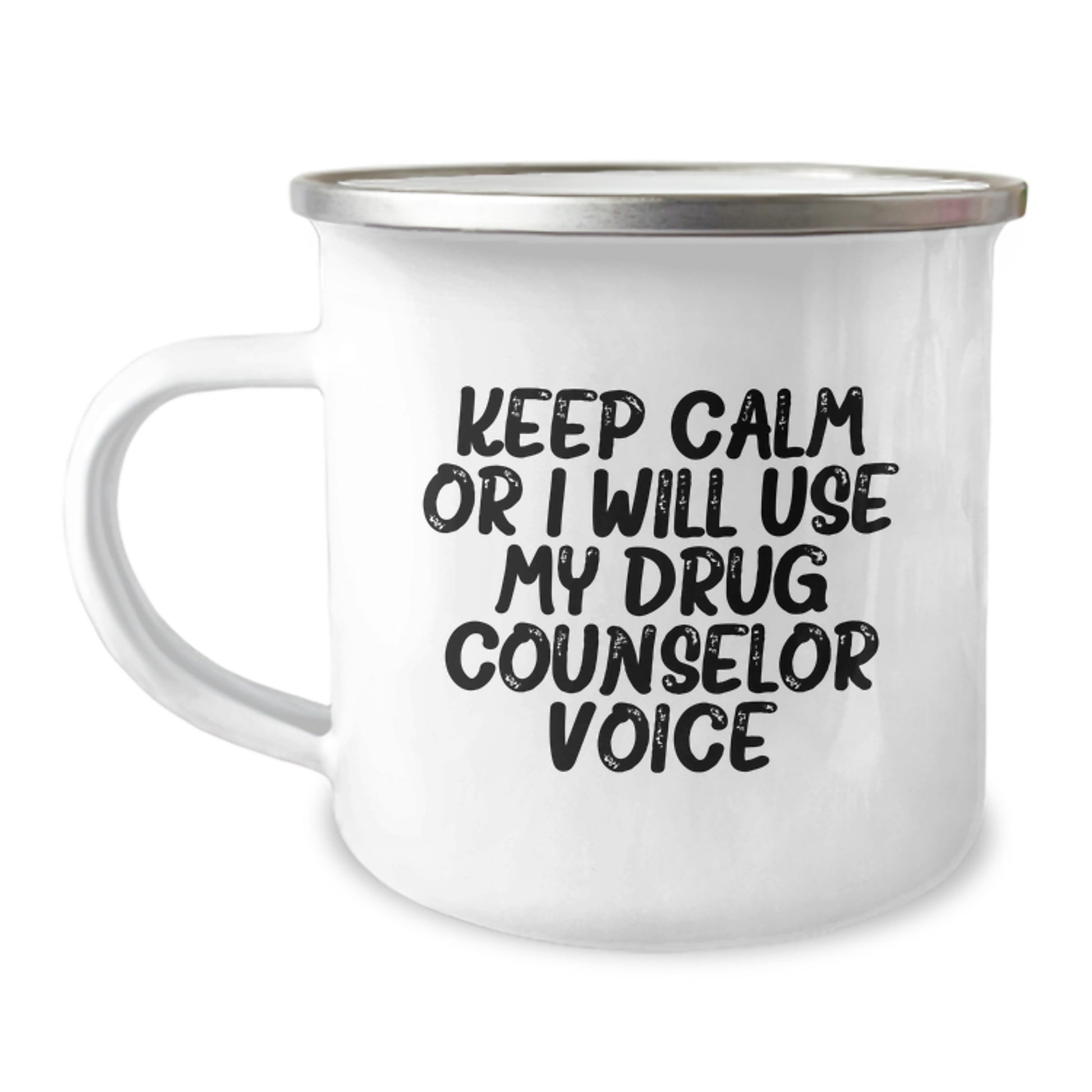 Funny Gift for Drug Counselor Friends, Keep Calm Or I Will Use My Drug Counselor Voice, Camping Mug for Graduation Unique Gifts from Family to Drug Counselor - Image 1