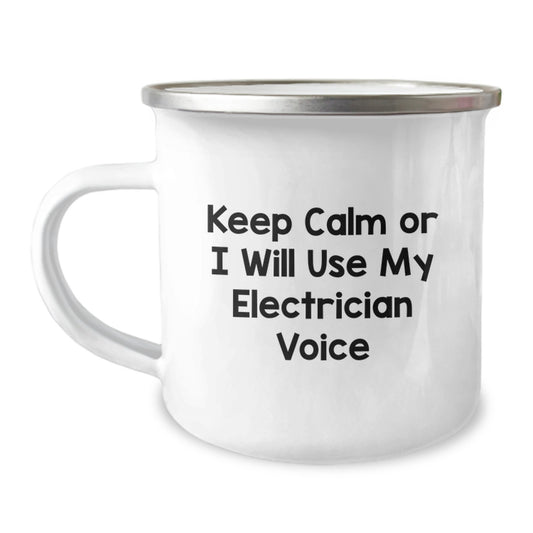 Electrician Keepsake Camping Mug for Him Graduation Gift With Quote - Image 1