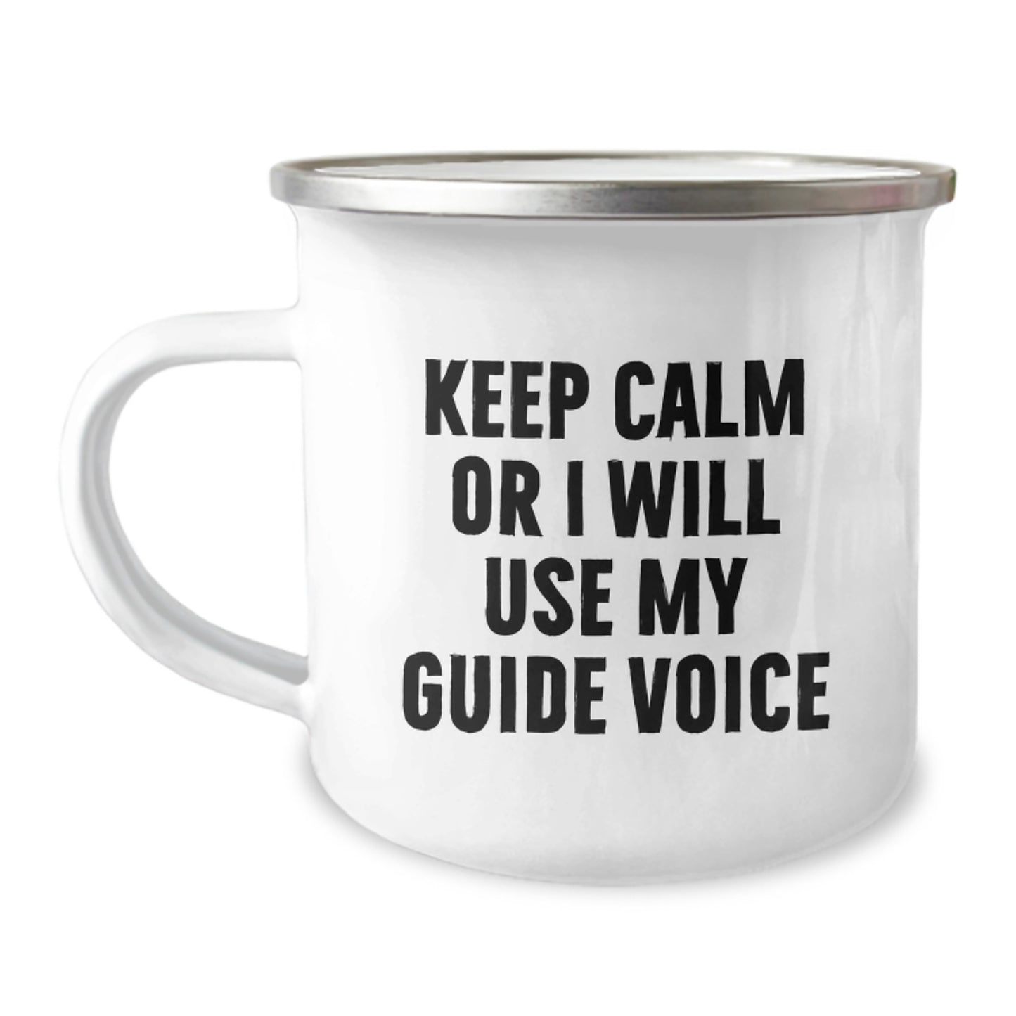 Funny Guide Gifts for Guide Enthusiasts - 'Keep Calm Or I Will Use My Guide Voice' Camping Mug, Father's Day Unique Gifts from Men, Friends, Coworkers, Family, and Women to Guide Lovers - Image 1