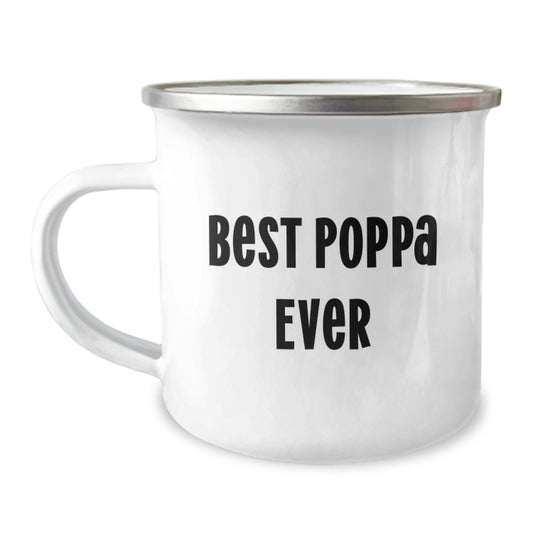 Funny Poppa Camping Mug Gifts for Poppa from Family, Best Poppa Ever Quote Valentine's Unique Gifts for Him - Image 1
