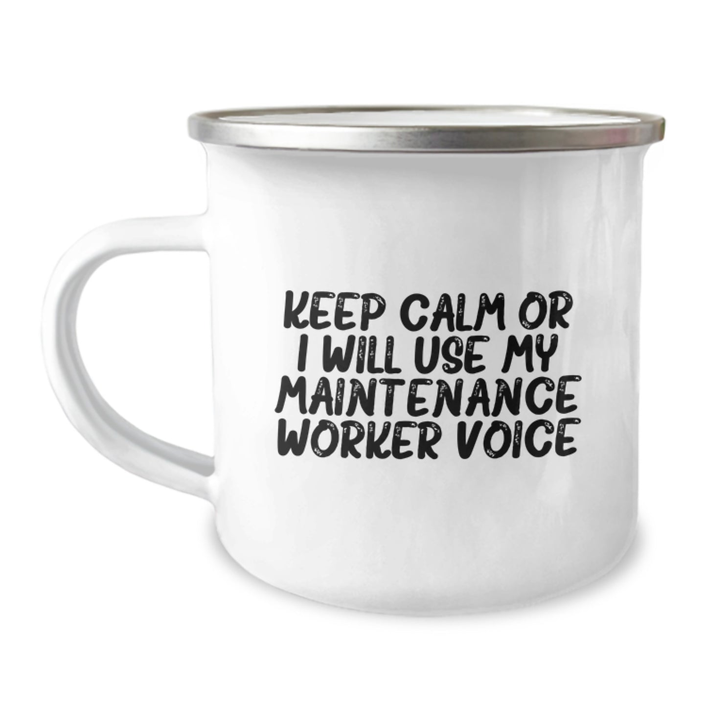 Funny Maintenance Worker Gifts for Men - 'Keep Calm Or I Will Use My Maintenance Worker Voice' Camping Mug for Maintenance Worker Lover, Best Graduation Unique Gifts from Family Friends - Image 1