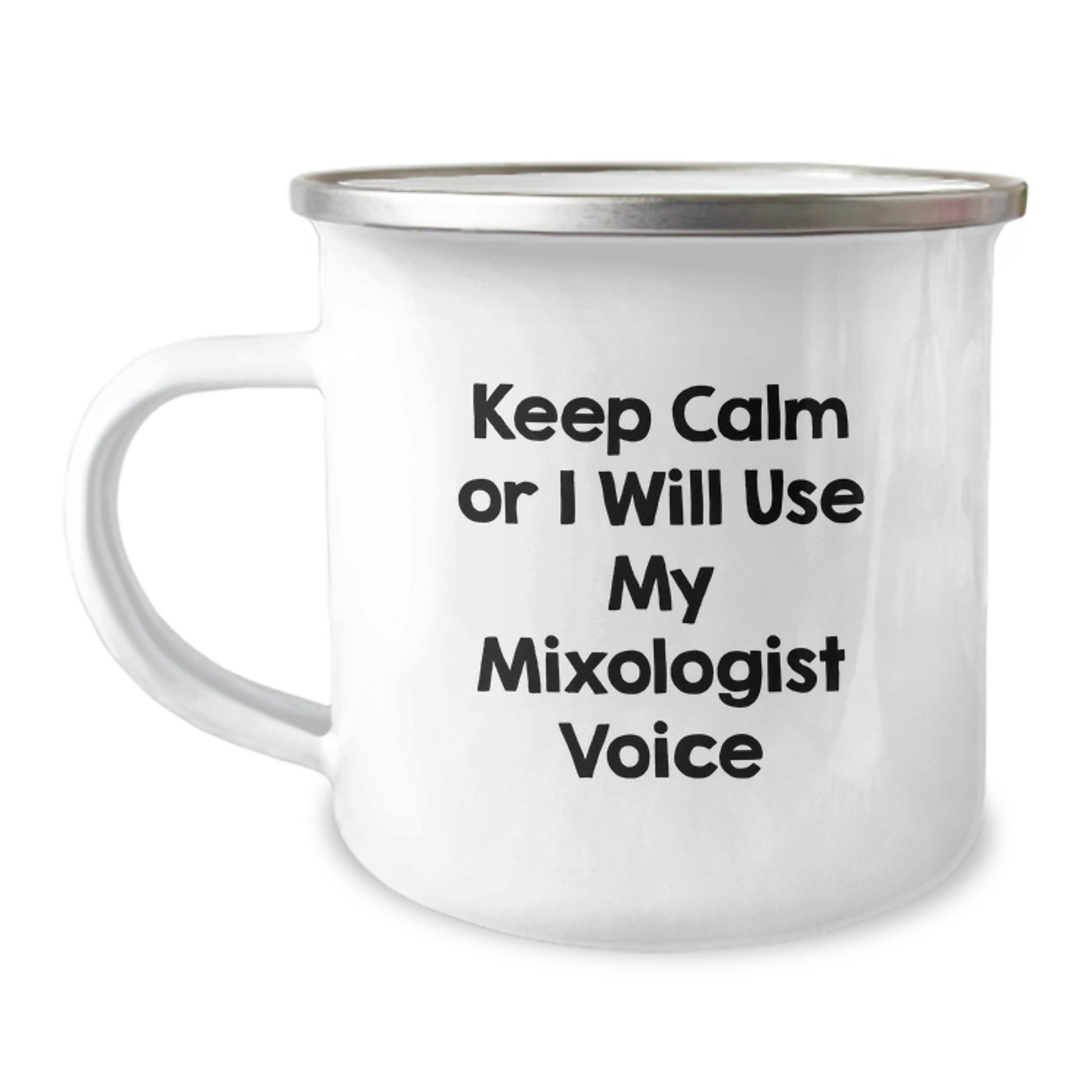 Funny Mixologist Gifts from Family - Keep Calm Or I Will Use My Mixologist Voice, Unique Camping Mug for Graduation, Men's or Women's Mixologist Enthusiast - Image 1