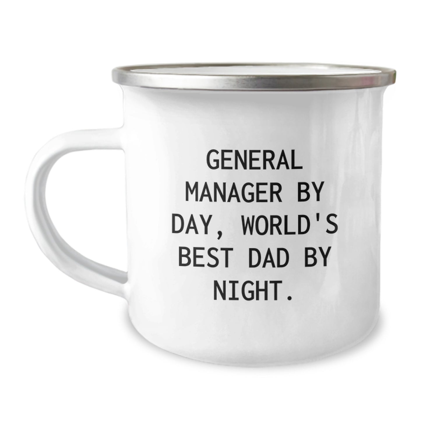Funny General Manager Gifts for Him, 'General Manager By Day, World's Best Dad By Night' Camping Mug, Valentine's Unique Gifts from Family, Friends, or Coworkers - Image 1