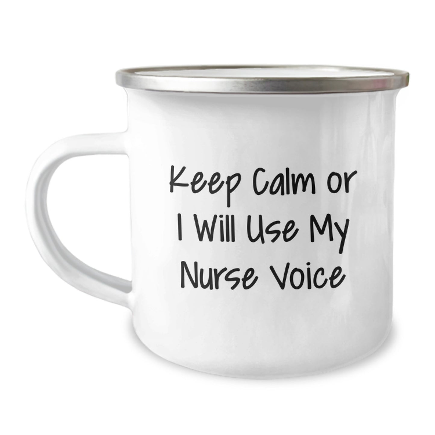 Nurse Mug Keepsake Gift for Him 'Keep Calm Or I Will Use My Nurse Voice' - Image 1