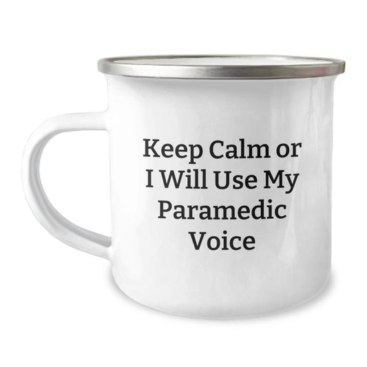 Paramedic Keepsake Camping Mug for Him Birthday Gift with Enamel Finish - Image 1