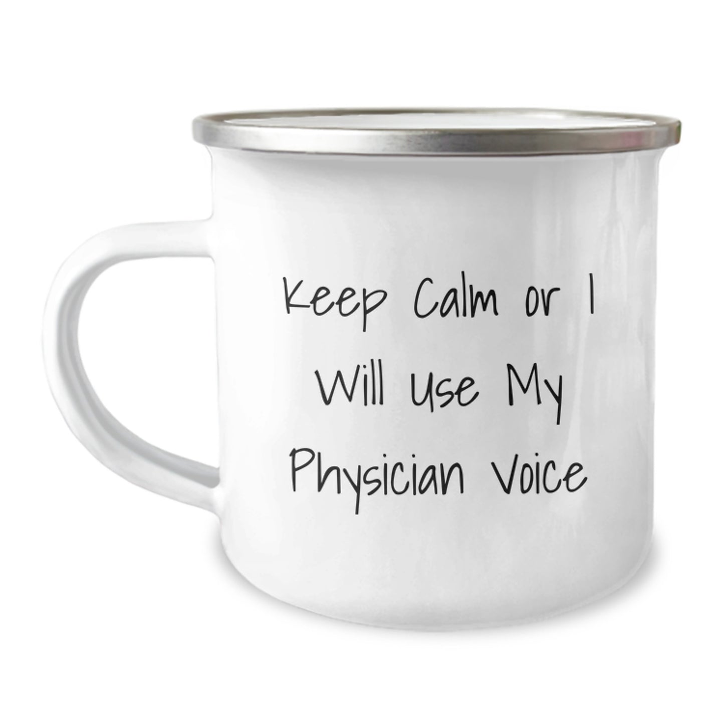 Physician Keepsake Camping Mug for Him Birthday Gift with Enamel Finish - Image 1